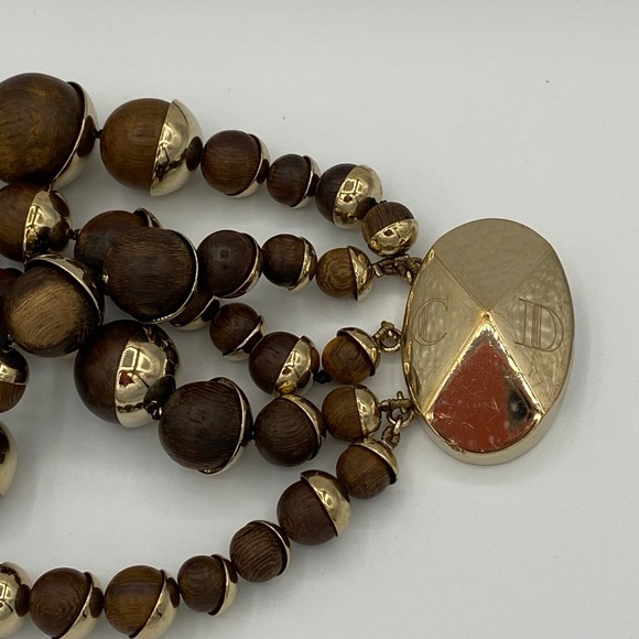 Rare Dior Mis En Dior Wood & Gold Bracelet - Picture 2 of 8